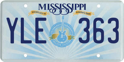 MS license plate YLE363
