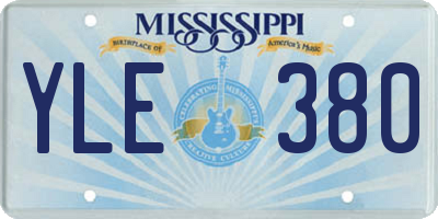 MS license plate YLE380