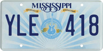MS license plate YLE418