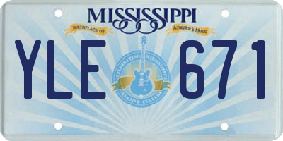 MS license plate YLE671