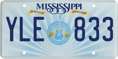 MS license plate YLE833