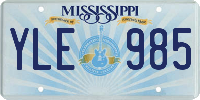 MS license plate YLE985