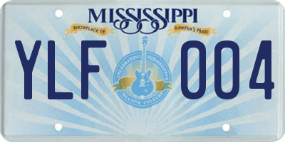 MS license plate YLF004