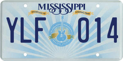 MS license plate YLF014