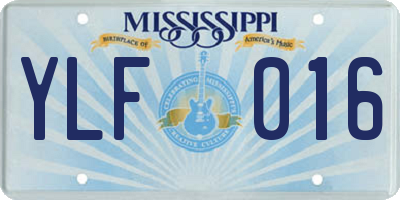 MS license plate YLF016