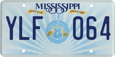 MS license plate YLF064