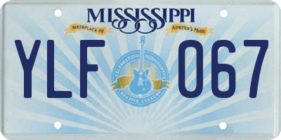 MS license plate YLF067