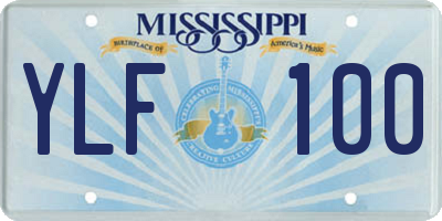 MS license plate YLF100