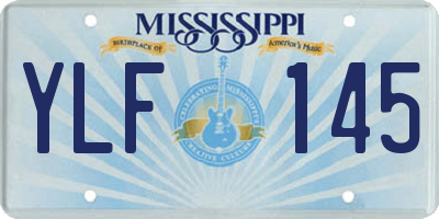 MS license plate YLF145