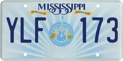 MS license plate YLF173
