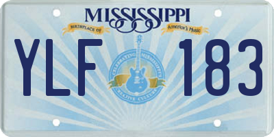 MS license plate YLF183