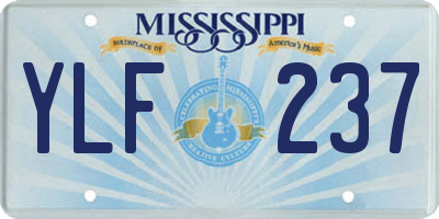 MS license plate YLF237