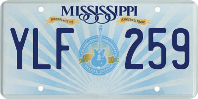 MS license plate YLF259