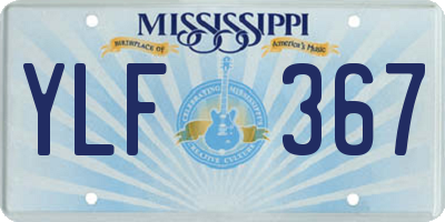 MS license plate YLF367