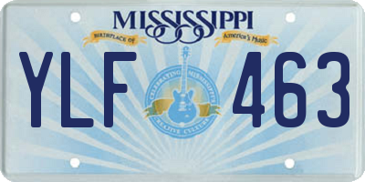 MS license plate YLF463