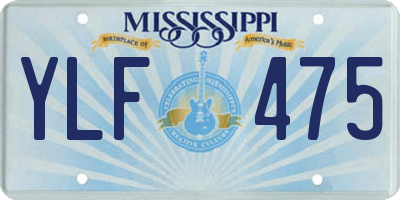 MS license plate YLF475
