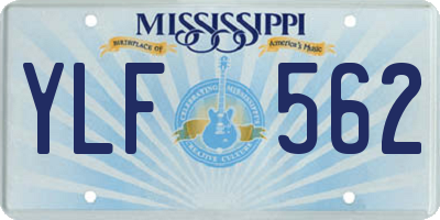 MS license plate YLF562