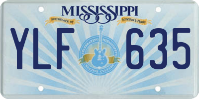 MS license plate YLF635