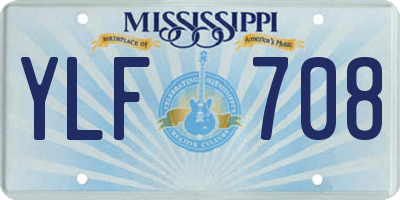 MS license plate YLF708