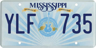 MS license plate YLF735