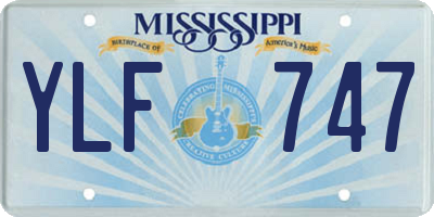 MS license plate YLF747