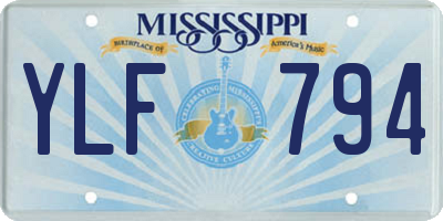 MS license plate YLF794