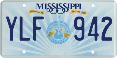 MS license plate YLF942