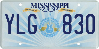 MS license plate YLG830