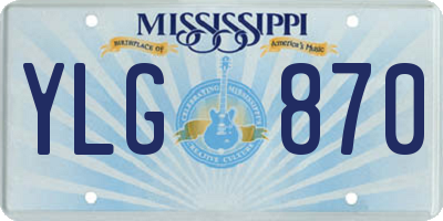 MS license plate YLG870
