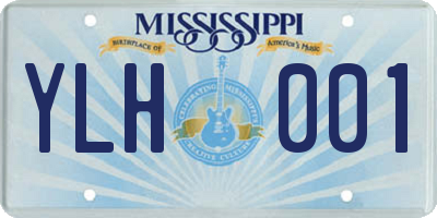 MS license plate YLH001