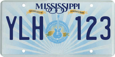 MS license plate YLH123