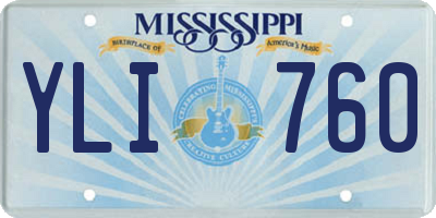 MS license plate YLI760
