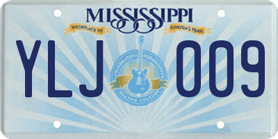 MS license plate YLJ009