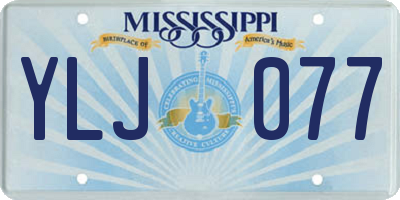 MS license plate YLJ077