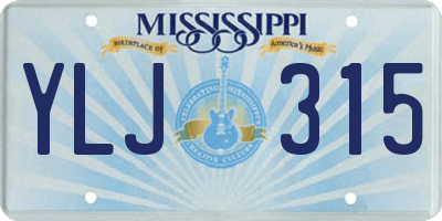MS license plate YLJ315
