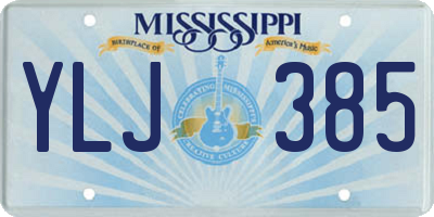 MS license plate YLJ385