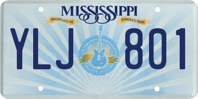 MS license plate YLJ801