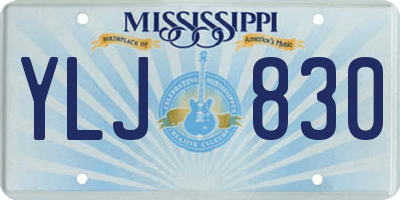 MS license plate YLJ830