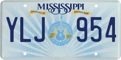 MS license plate YLJ954