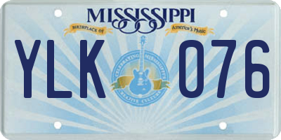 MS license plate YLK076