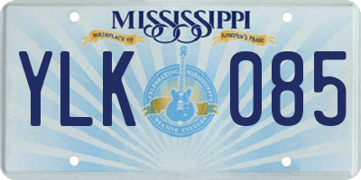 MS license plate YLK085