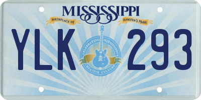 MS license plate YLK293