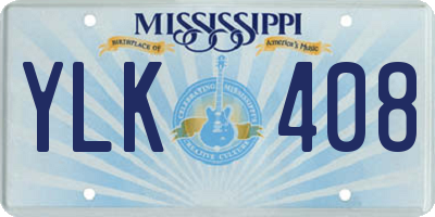 MS license plate YLK408