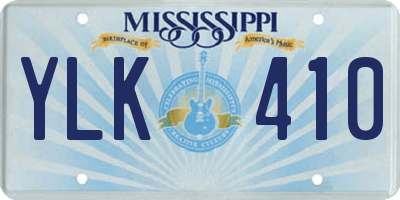 MS license plate YLK410