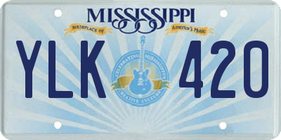 MS license plate YLK420