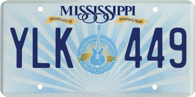 MS license plate YLK449
