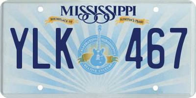 MS license plate YLK467