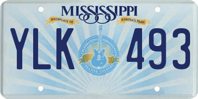 MS license plate YLK493