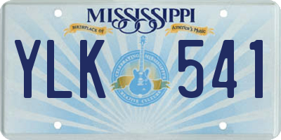 MS license plate YLK541
