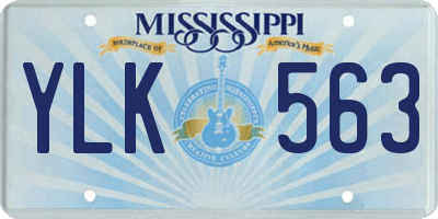 MS license plate YLK563